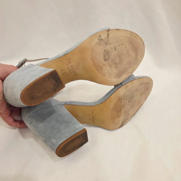 Botkier Light Blue Suede Block Heel Sandals Size 8.5 - Picture 5 of 8